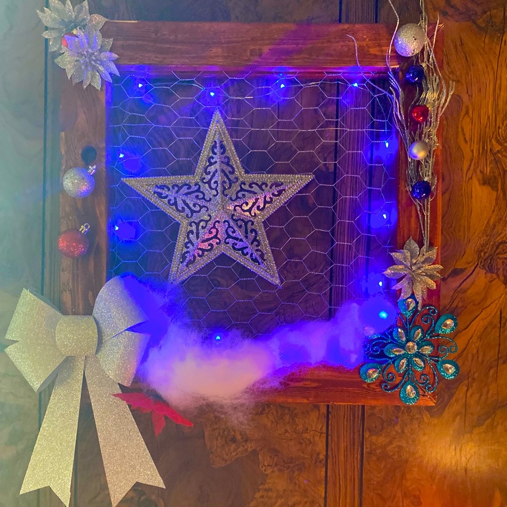 Light up decor, red white and blue decor